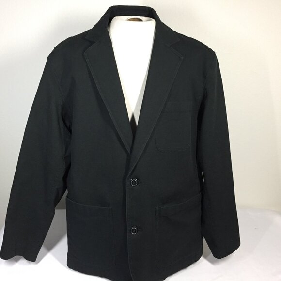Duluth Trading Mens Large Canvas Presentation Jacket Blazer Style Black Heavy - Picture 2 of 8